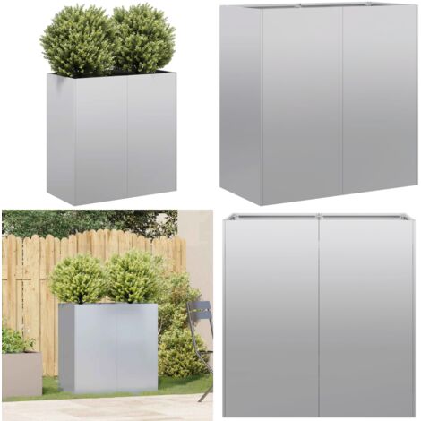 Jardinera 80x40x80 cm de acero galvanizado - Jardín - Plantas