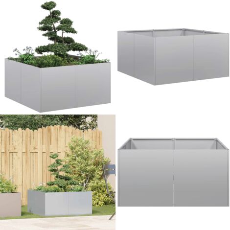 Jardinera 80x80x40 cm de acero galvanizado - Jardín - Patio