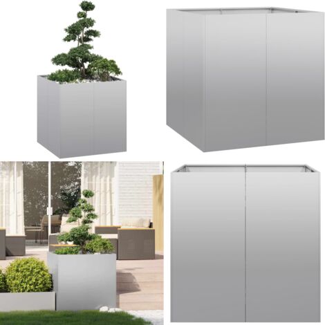 Jardinera 80x80x80 cm de acero galvanizado - Jardín - Patio