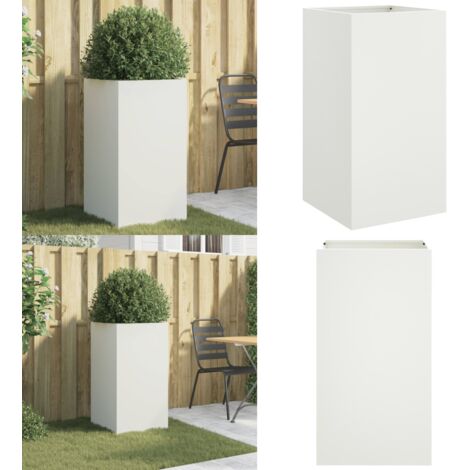 Jardinera acero blanco 42x38x75 cm - Jardinera decorativa - Maceta para plantas