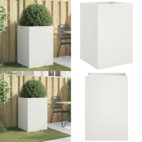 Jardinera acero blanco 52x48x75 cm - Jardinera decorativa - Maceta para plantas