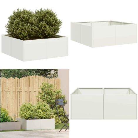 Jardinera acero blanco 80x80x30 cm - Jardín - Patio