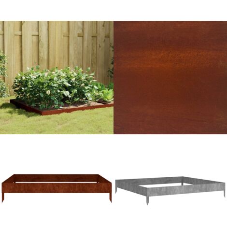 Jardinera acero corten 100x100x18,5 cm - Jardinera decorativa - Jardinera para plantas