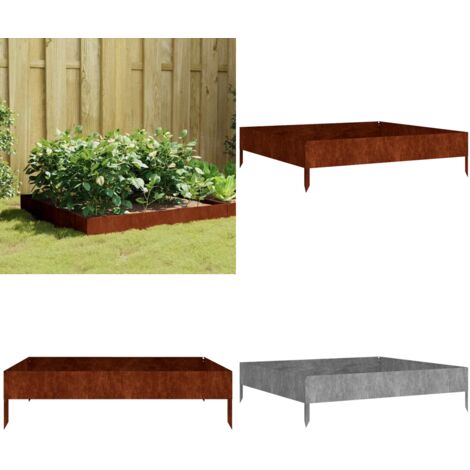 Jardinera acero corten 100x100x26 cm - Acero corten decorativo - Jardinera para jardín