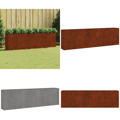 Jardinera acero corten 280x40x80 cm - Jardinera para jardín - Jardinera para balcones