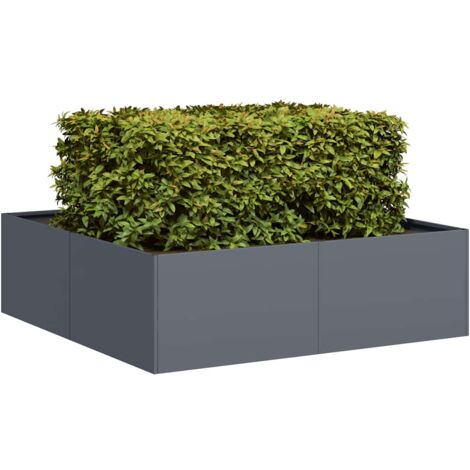 Jardinera acero gris antracita 100x100x30 cm