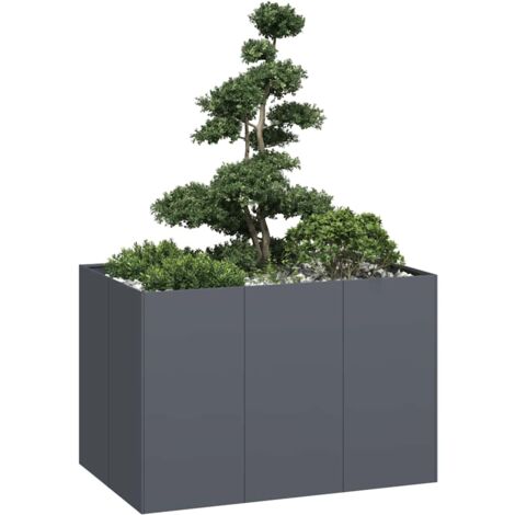 Jardinera acero gris antracita 120x80x80 cm