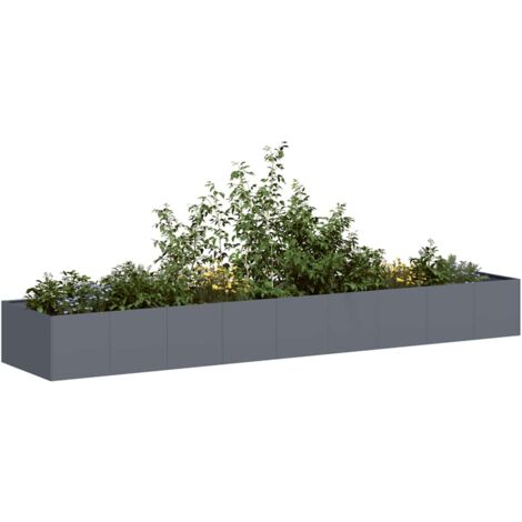 Jardinera acero gris antracita 360x80x40 cm