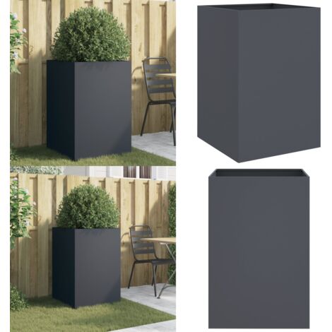 Jardinera acero gris antracita 52x48x75 cm - Jardinera decorativa - Maceta para plantas