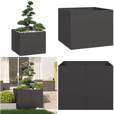 Jardinera acero negro 100x100x80 cm - Jardinera de acero - Jardinera para jardín