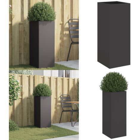 Jardinera acero negro 32x29x75 cm - Jardinera decorativa - Maceta para plantas