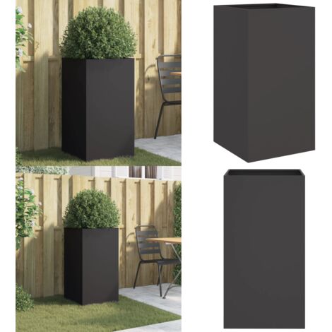 Jardinera acero negro 42x38x75 cm - Jardinera decorativa - Maceta para plantas
