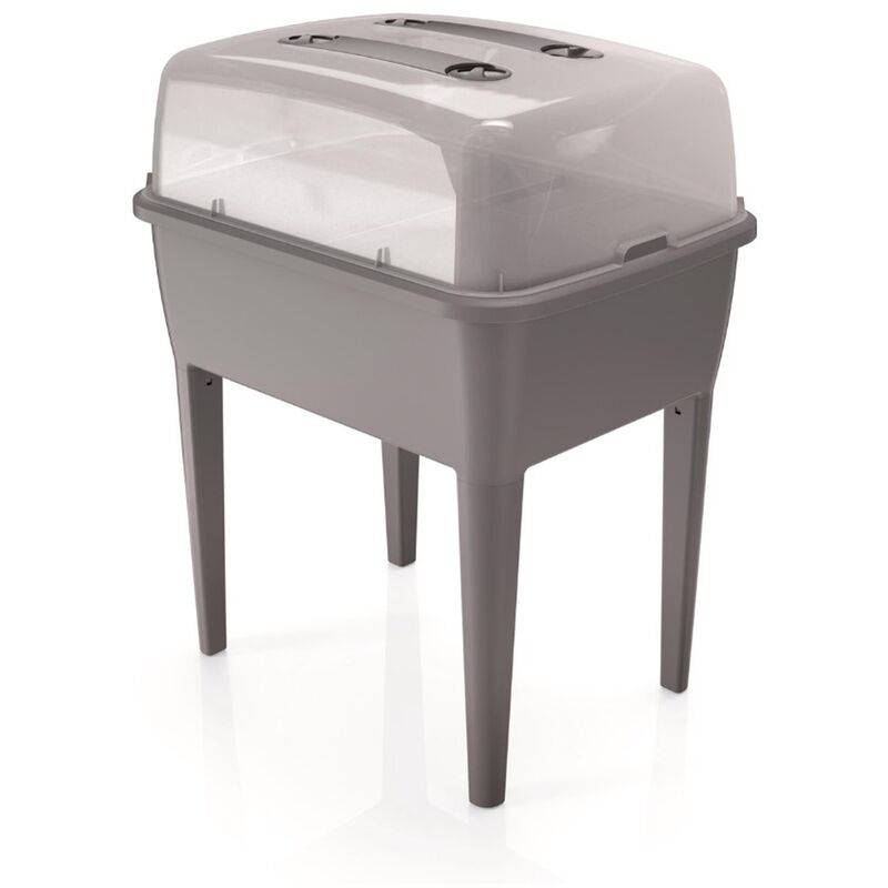 

Prosperplast - Jardinera alta 83 L, con tapa de policarbonato, para proteger tus plantas Respana Planter Set de plástico en color Gris piedra, 96,3
