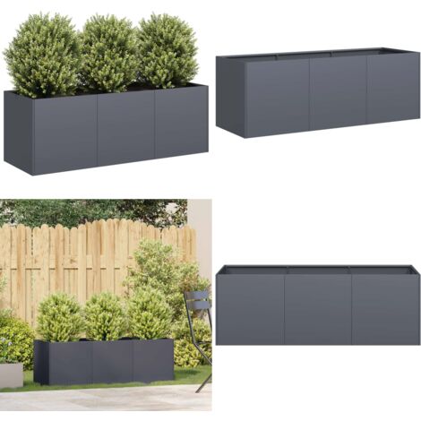 Jardinera antracita 120x40x40 cm acero laminado en frío - Jardín - Patio