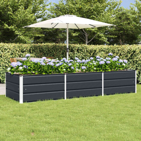 Jardinera Antracita 240 x 80 x 45 cm Acero
