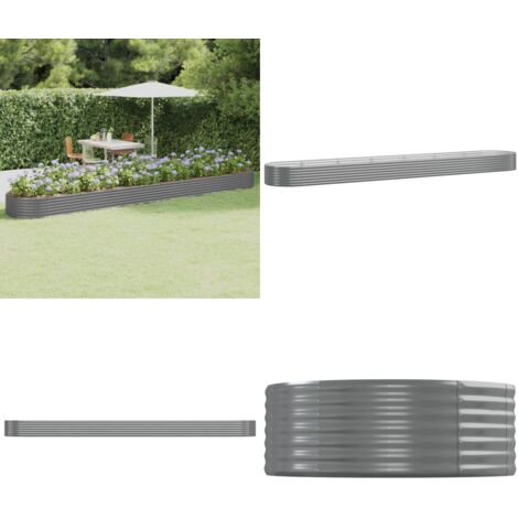 Jardinera arriate acero galvanizado gris 544x100x36 cm - Arriate de jardín - Maceta de acero galvanizado