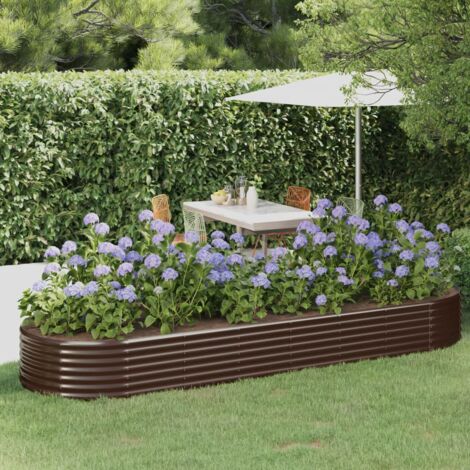 Jardinera arriate acero galvanizado marrón 322x100x36cm