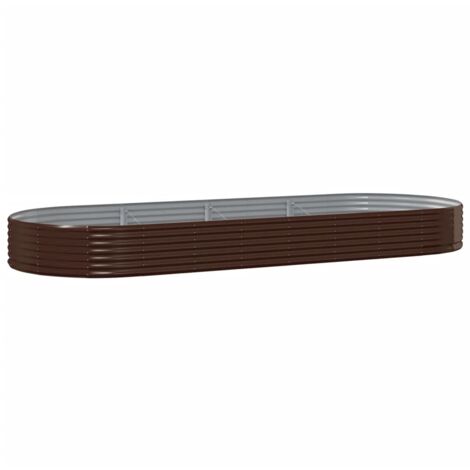 Jardinera arriate acero galvanizado marrón 373x140x36cm vidaXL