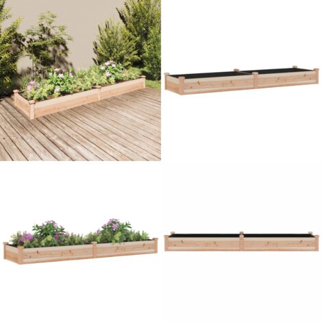 Jardinera arriate con forro madera maciza abeto 240x60x25 cm - Jardinera con forro - Jardinera abeto