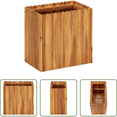 Jardinera -  Arriate de madera maciza de acacia 50x30x50 cm