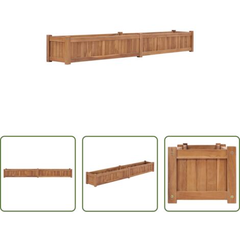 Jardinera -  Arriate elevado madera maciza de teca 200x30x25 cm