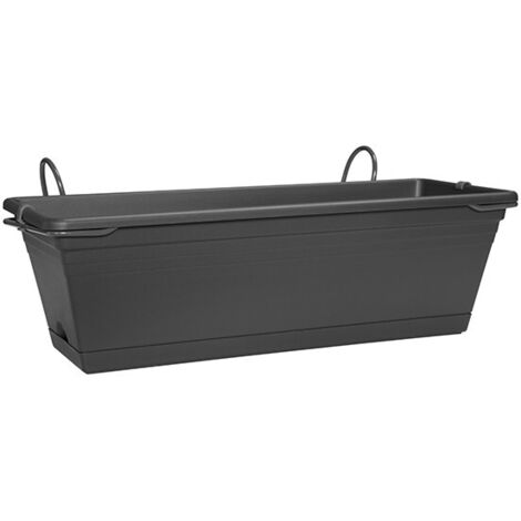JARDINERA BALCON+BANDEJA ANTRACITA - 50 CM