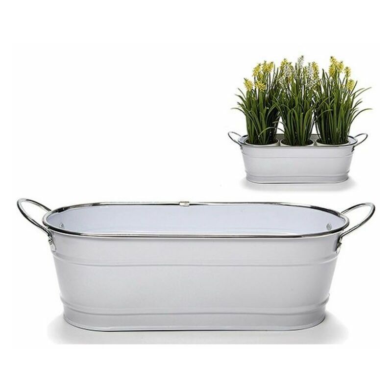 

Jardinera Blanco Plata Metal (32,5 x 10,5 x 11 cm) (32,5 x 10,5 x 11 cm)