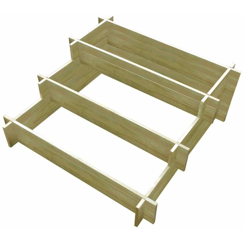 

Jardinera con 3 niveles de madera impregnada 90x90x35 cm - Marrón