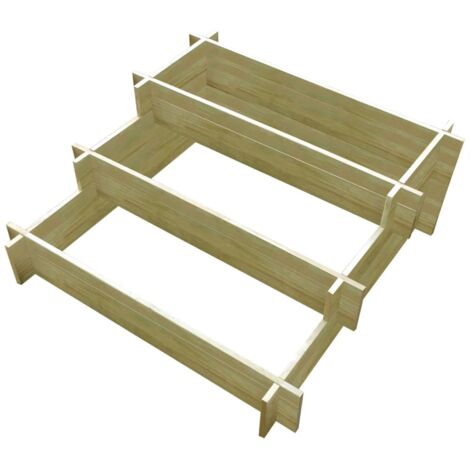 Jardinera con 3 niveles de madera impregnada 90x90x35 cm vidaXL - Marrón