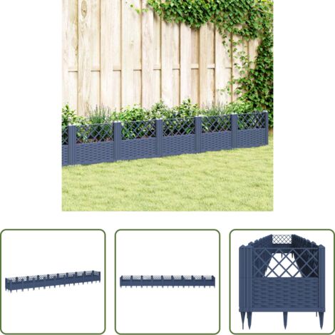 Jardinera con clavijas -  Jardinera con clavijas PP azul gris 363,5x43,5x43,5 cm