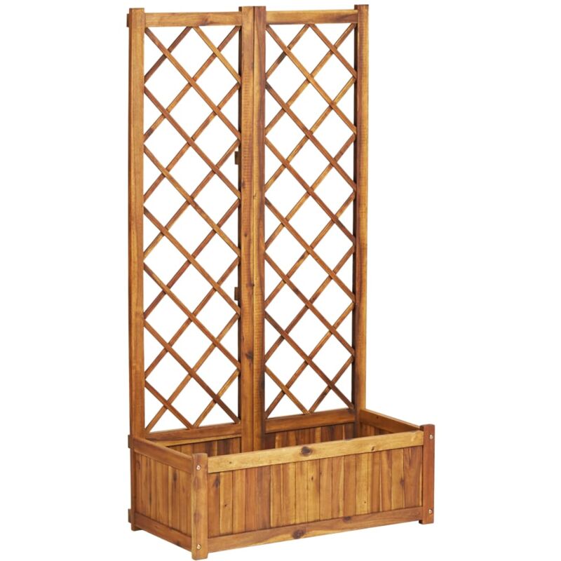 

vidaXL Arriate con enrejado madera maciza de acacia 80x38x150 cm - Marrón