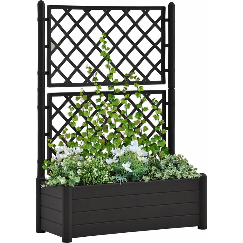 

Jardinera con enrejado PP gris antracita 100x43x142 cm - Antracita