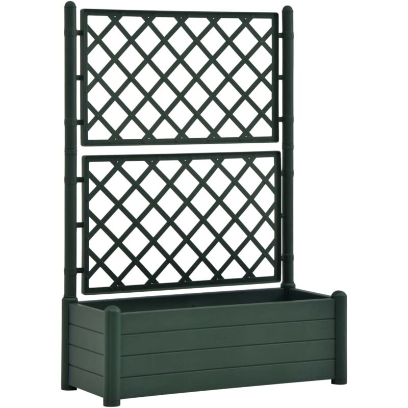 

vidaXL Jardinera con enrejado PP verde 100x43x142 cm - Verde