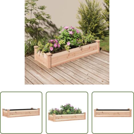 Jardinera con forro - Jardinera arriate con forro madera maciza abeto 120x45x25 cm