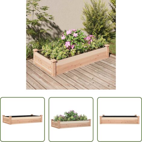 Jardinera con forro -  Jardinera arriate con forro madera maciza abeto 120x60x25 cm