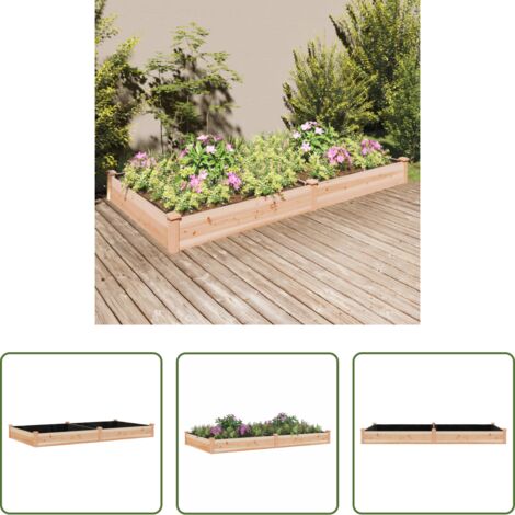 Jardinera con forro -  Jardinera arriate con forro madera maciza abeto 240x120x25 cm