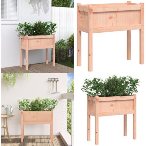 Jardinera con patas madera maciza de abeto Douglas 70x31x70 cm - Jardinera exterior - Madera de abeto douglas
