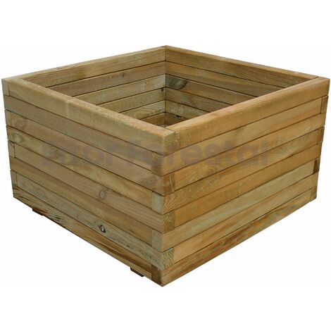 Jardinera cuadrada 70x70x44cm de madera tratada