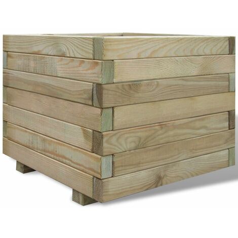 Jardinera cuadrada madera FSC 50x50x40 cm