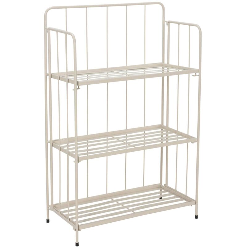 Well home - Jardinière 3 étages en métal calcaire design pliable H.90