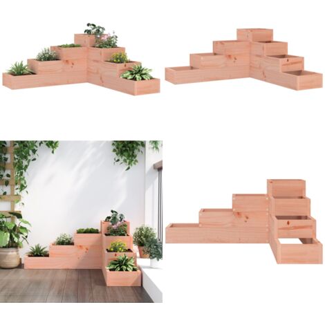Jardinera de 4 niveles madera maciza Douglas 80,5x79x36 cm - Macetero de exterior - Jardinera de 4 niveles