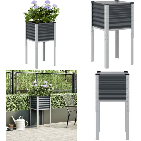 Jardinera de acero antracita 45x45x88 cm - Jardinera decorativa - Jardinera para jardín