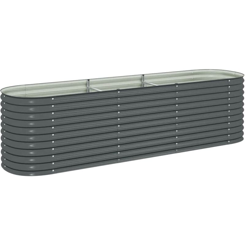 

vidaXL Jardinera de Acero Galvanizado 320x80x81 cm Gris - Gris