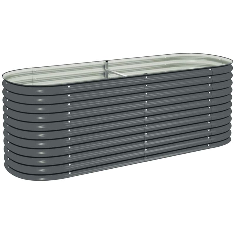 

vidaXL Jardinera de Acero Galvanizado 240x80x81 cm Gris - Gris