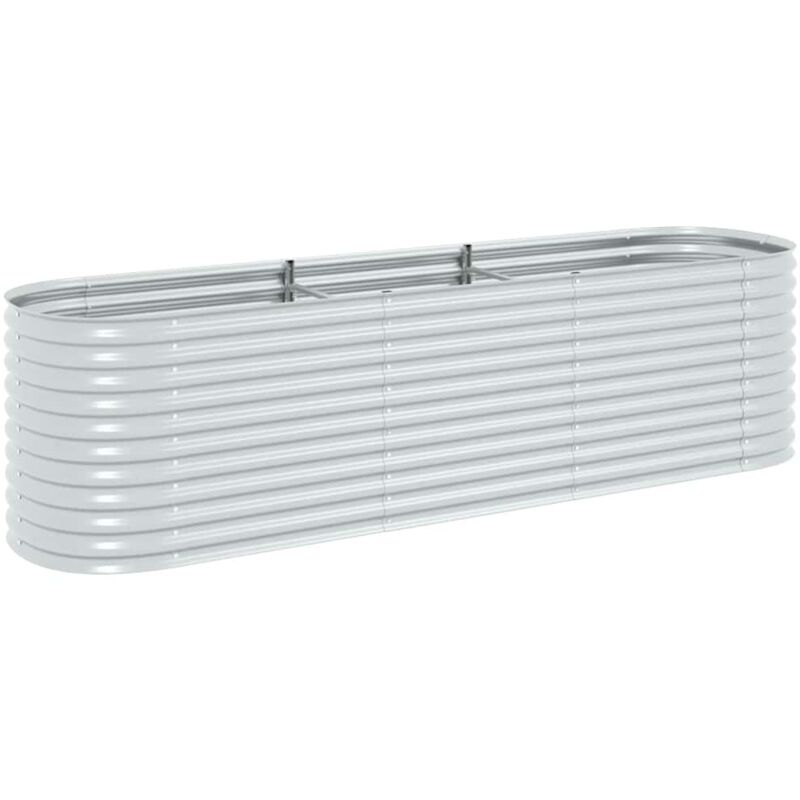 

vidaXL Jardinera de Acero Galvanizado 320x80x81 cm Plateado - Plateado
