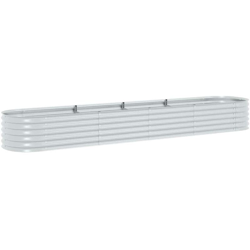 

vidaXL Jardinera de Acero Galvanizado 400x80x44 cm Plateado - Plateado