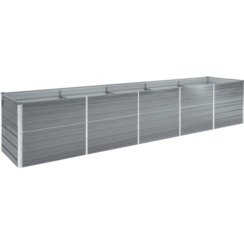 

vidaXL Arriate de acero galvanizado gris 400x80x45 cm - Gris