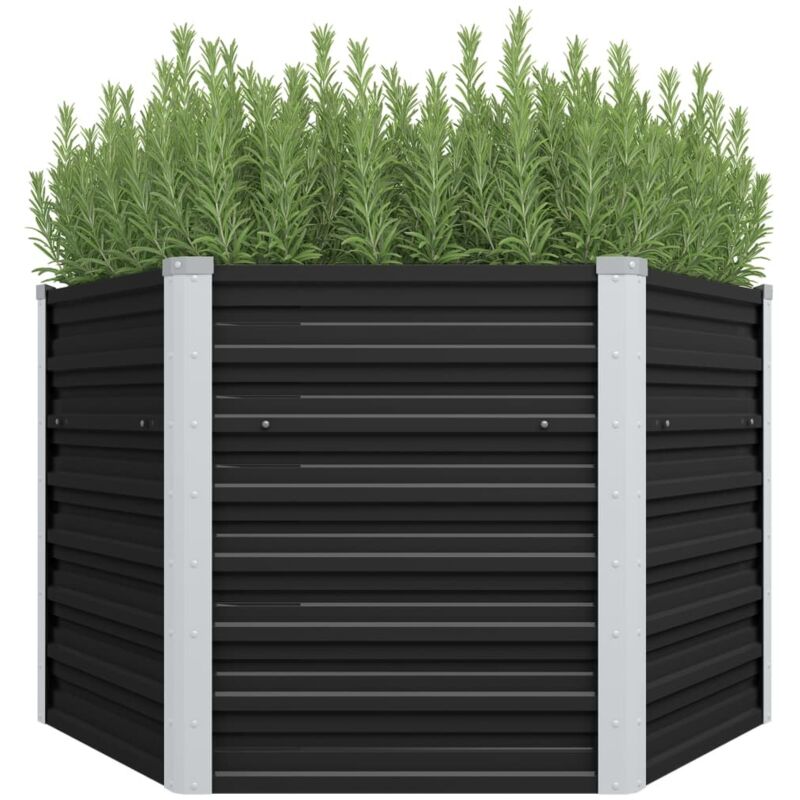 

vidaXL Arriate de acero galvanizado gris antracita 129x129x77 cm - Antracita