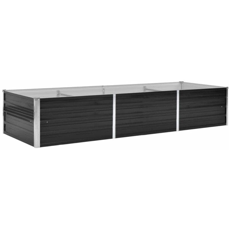

vidaXL Arriate de acero galvanizado gris antracita 240x80x45 cm - Antracita