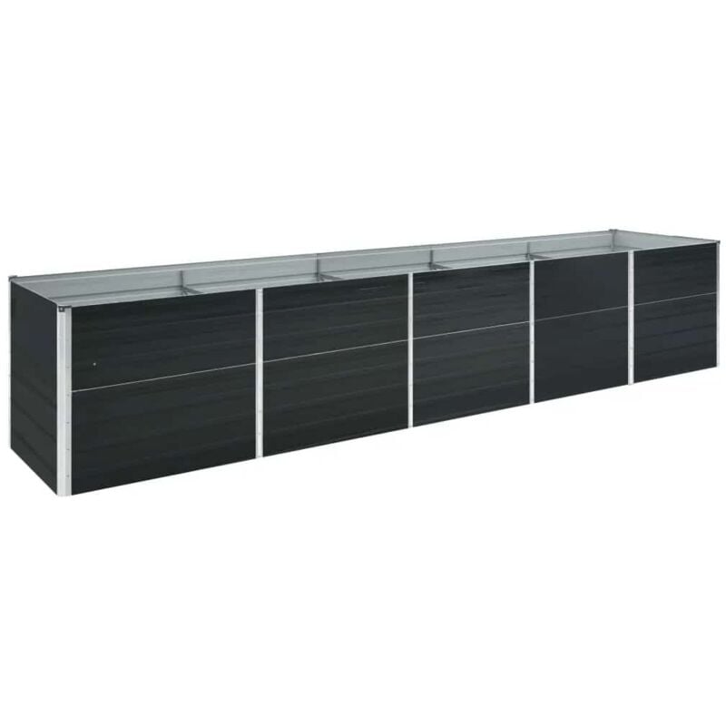 

vidaXL Arriate de acero galvanizado gris antracita 400x80x45 cm - Antracita